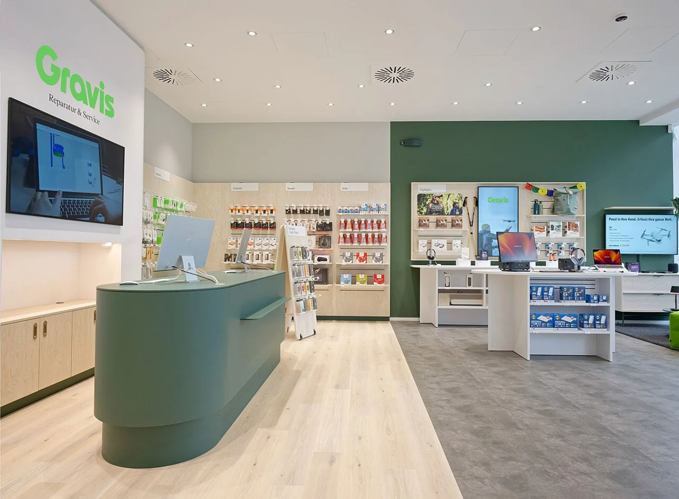 Interior of an electronics retail store
