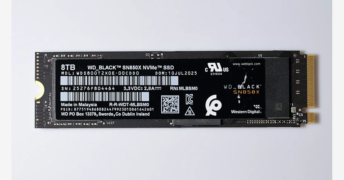 Western Digital SN850X NVMe solid state drive