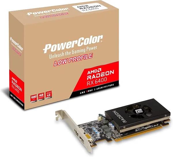PowerColor AMD Radeon RX 6400 low profile graphics card