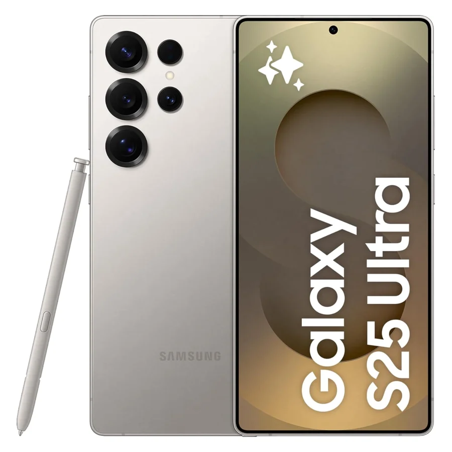 Samsung Galaxy S25 Ultra in Titanium Gray with its stylus